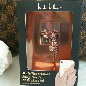 Nicole Miller Rose Gold w/gems Phone Ring Stand